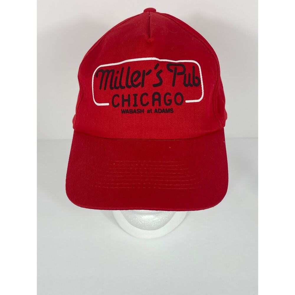 Vintage Miller's Pub Chicago Wabash At Adams Red Snapback Hat KC